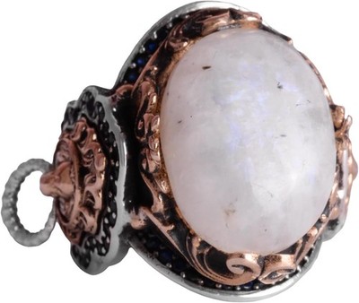 925 Sterling Silber natürlicher Mondstein Löwe Ring Herren Handarbeit