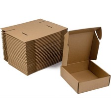 6x6x2 Inches Shipping Boxes 25 PCS Brown Corrugated Cardboard Mailer Pack