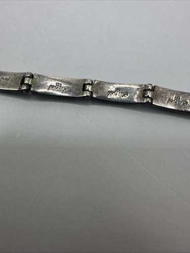 Betty Thomas Sanel Sterling Silver 925 w/ Turquoise Chain Bracelet (14.20g) - Picture 11 of 19