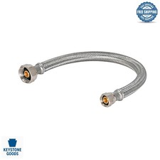 12" Stainless Steel Braided Faucet Supply Line 1/2" FIP x 3/8" Compression