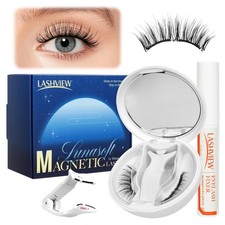 LASHVIEW Magnetic Eyelashes with Applicator Upgrade Soft Natural Reusable