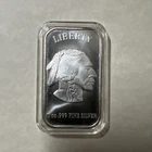 Liberty Indian / Buffalo  1 Oz 999 Silver Bar  Silvertowne Mint