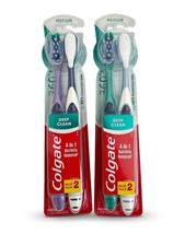 Lot of 4 Colgate 360 Deep Clean Soft Toothbrushes 4-in-1 Bacteria Removal New