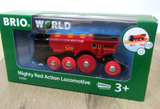 NEW BRIO WORLD MIGHTY RED ACTION LOCOMOTION TRAIN POWERED LIGHT SOUND 33592 TOY