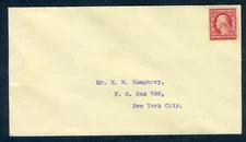 US Perfin cover, A 048, AB/NY, rated C, Pictured in US Perfin Covers