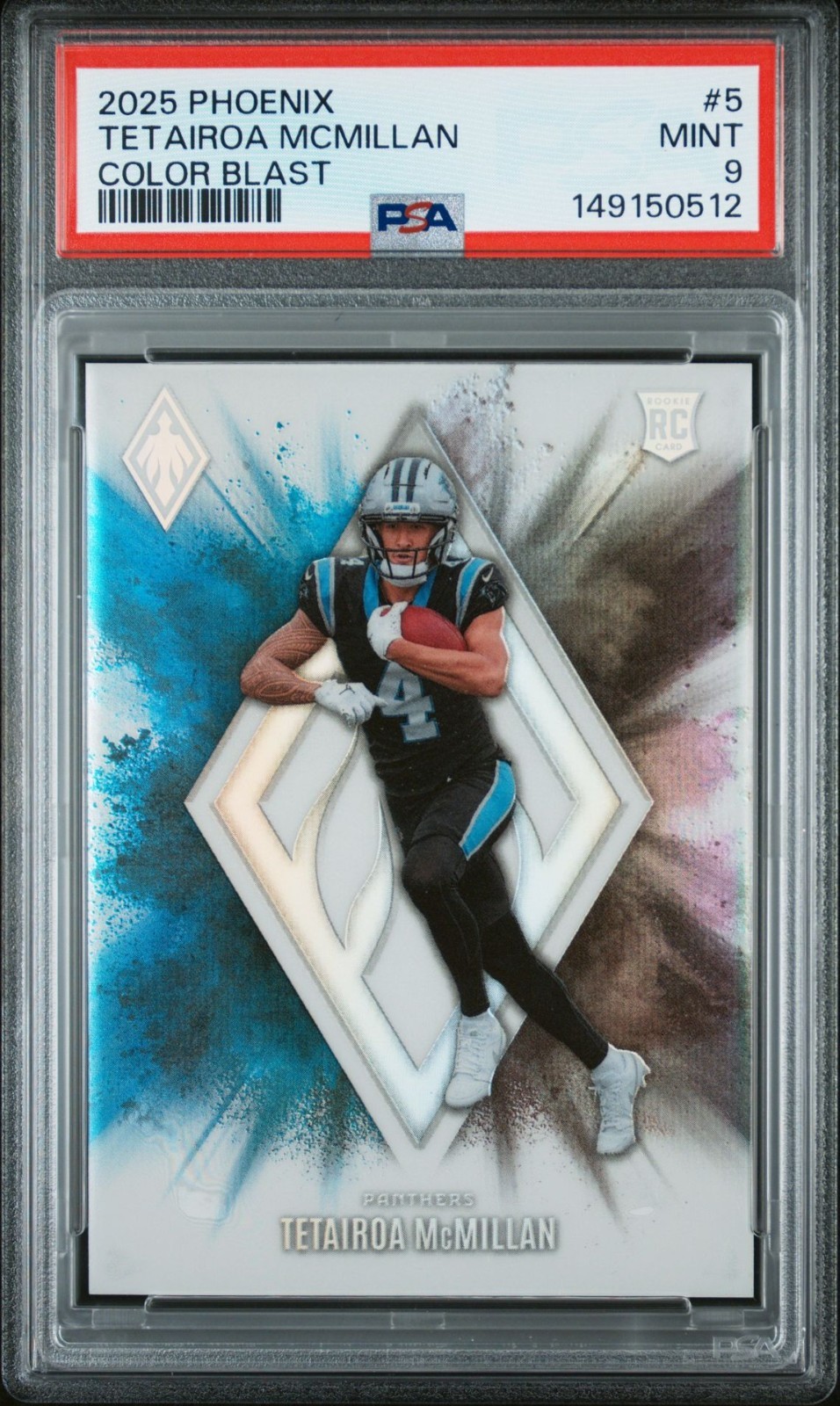 2025 PANINI PHOENIX COLOR BLAST 5 TETAIROA MCMILLAN PSA 9 ROOKIE OF THE YEAR!