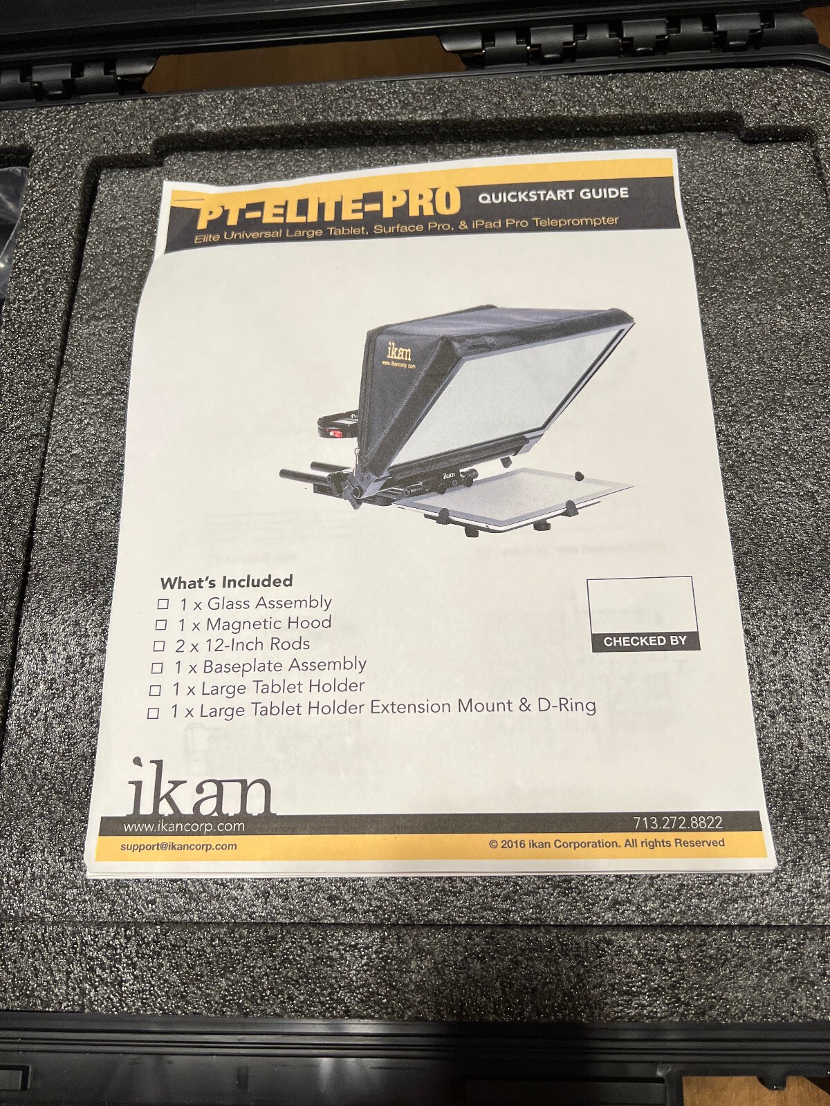 Ikan PT-Elite-Pro Universal Large Tablet Teleprompter In Carrying Case