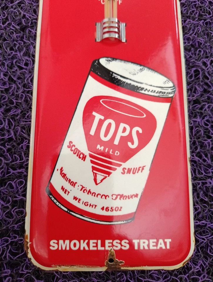 Vintage Tops Mild Thermometer Tin merchandise Tobacco Flavor Not Porcelain - Image 4 of 4