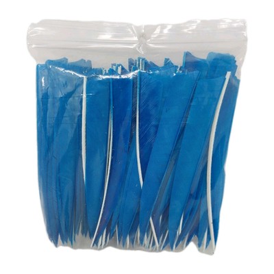 100 Pack Archery Arrow Feathers 5'' Left Wing: Shield Turquoise Blue