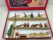 Quiralu Lot Soldats Canadiens Sur Raquettes Avec Chiens De Traîneaux - 1/32 (60mm) Aluminium - Rare