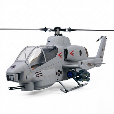 FlishRC Hubschrauber AH-1 Cobra V2 500 Grau GPS 1130mm RTF Einsteiger Helicopter