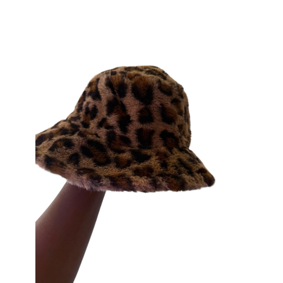 Ed Hardy Faux Fur Leopard Print Bucket Hat Faux Fur Leopard Print Bucket Hat: Velvet Lined Festival  main image 2