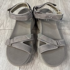 Skechers Women's Go Walk Arch Fit Mesh Quarter Strap Dark Taupe Sandals Size 7