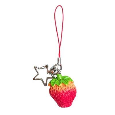 Vibrant Realistic Strawberry Key Holder Bag Accessory Plastic Gift for Women