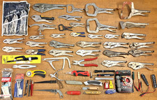 Lot of (65+) Pliers Tools - Locking Jaw, Vise Grips, Testers, Knives & More