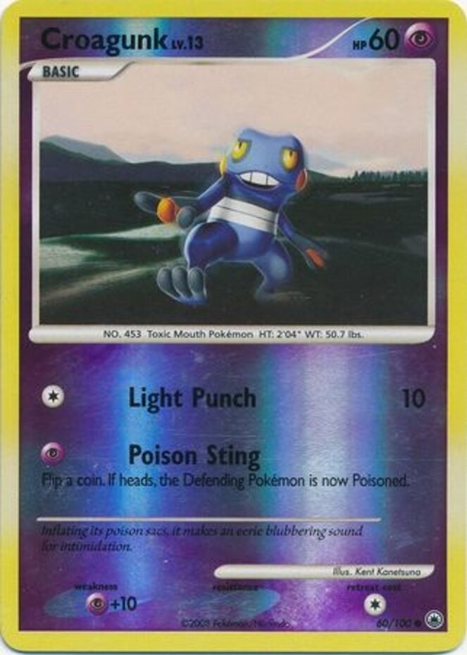 Croagunk 60/100 Majestic Dawn Reverse Holo Light Play LP Pokemon DNA GAMES