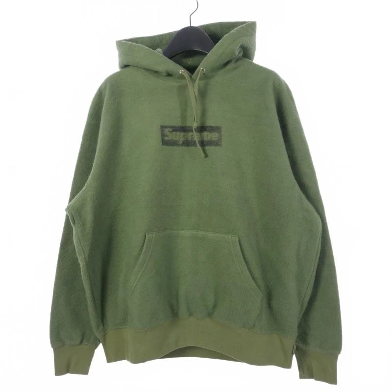 Supreme 23SS Inside Out Box Logo Pull Sweat à Capuche Brossé S Vert Homme s