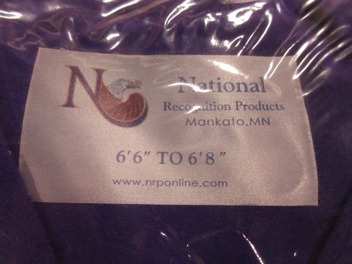 Lot of 16 Matte Purple 6'6"-6'8" (63" Length) Graduation Cap and Gown Ensembles - Picture 3 of 3