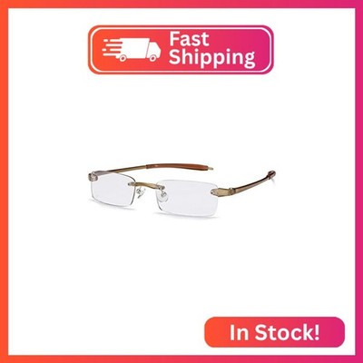 Visualites 1 Khaki 1.75 Power Lightweight Rimless Reading Glasses For Men and Wo