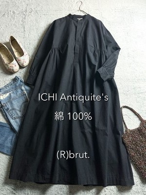 Ichi Antiquites 100% Cotton Gathered Skipper Shirt Dress Free Size Women's Used