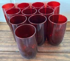 Lot of 11 Vintage 5" Anchor Hocking Royal Ruby Red Tumblers Glasses Glassware