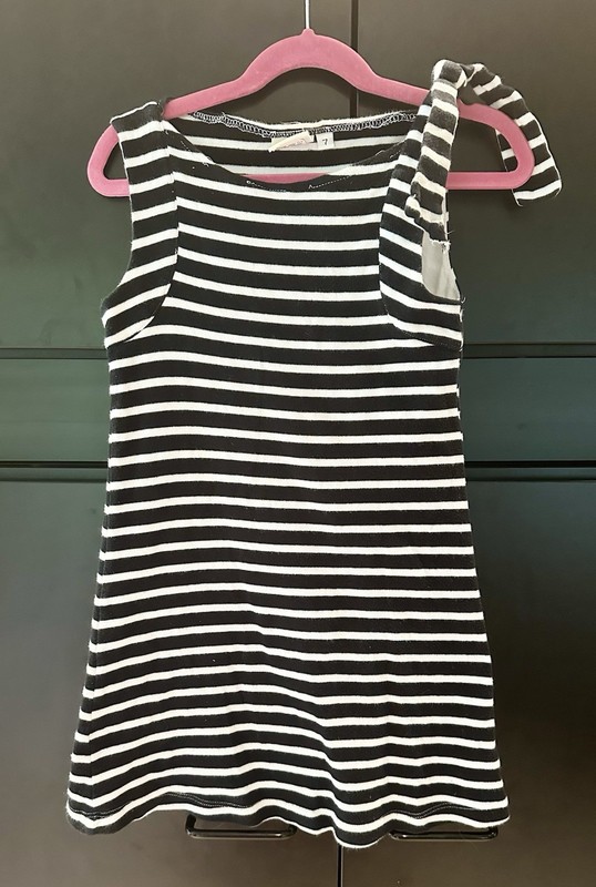 Girls Size 7 Dress Black And White Sleeveless 
