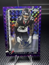 2025 Topps Chrome #BA-DSJ Derek Stingley Jr Purple Geometric Variation Auto /75
