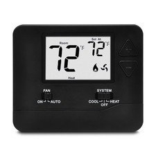 ELECTECK Non-Programmable Digital Thermostat for Home, up to 1 Heat/1 Black