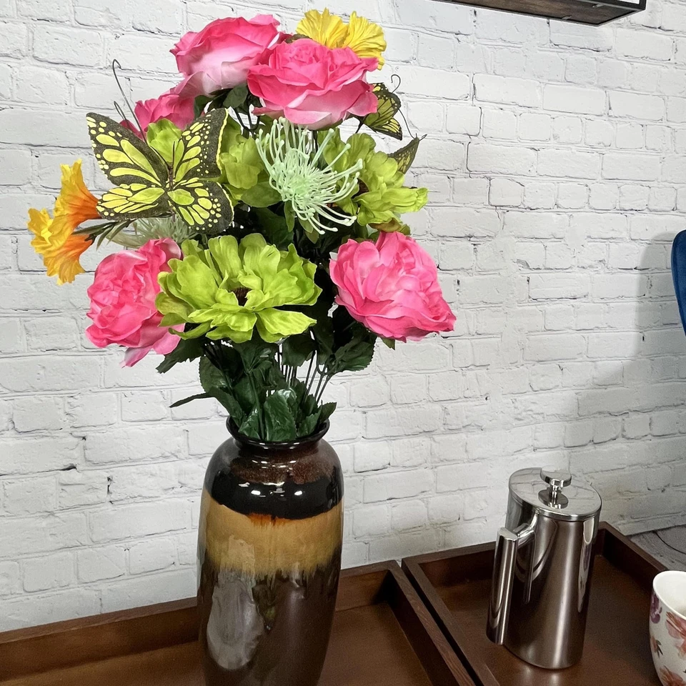 ABN1B019-BT-KW-YW Arbusto Flor Primavera Artificial 24 Tallos Rosa Abierta/Estado Cosmos... Foto 2 de 3