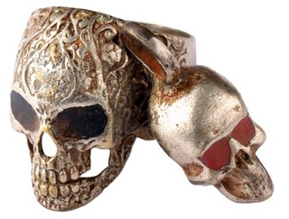 WW2 Ring Skull Bones WWII Death head Flower WWI Goth symbol Cosplay Gothic bruta