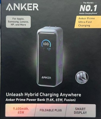 Anker 9600mAh 65W Prime Power Bank Fusion - Black | eBay