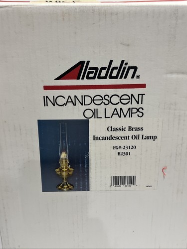 Aladdin Genie Classic Brass Oil Lamp New in Box Brass Burner Clear Glass - Bild 3 von 12
