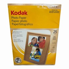 Kodak Photo Paper 8.5x11" Instant Dry Gloss 25 Sheets 6 Mil New Sealed