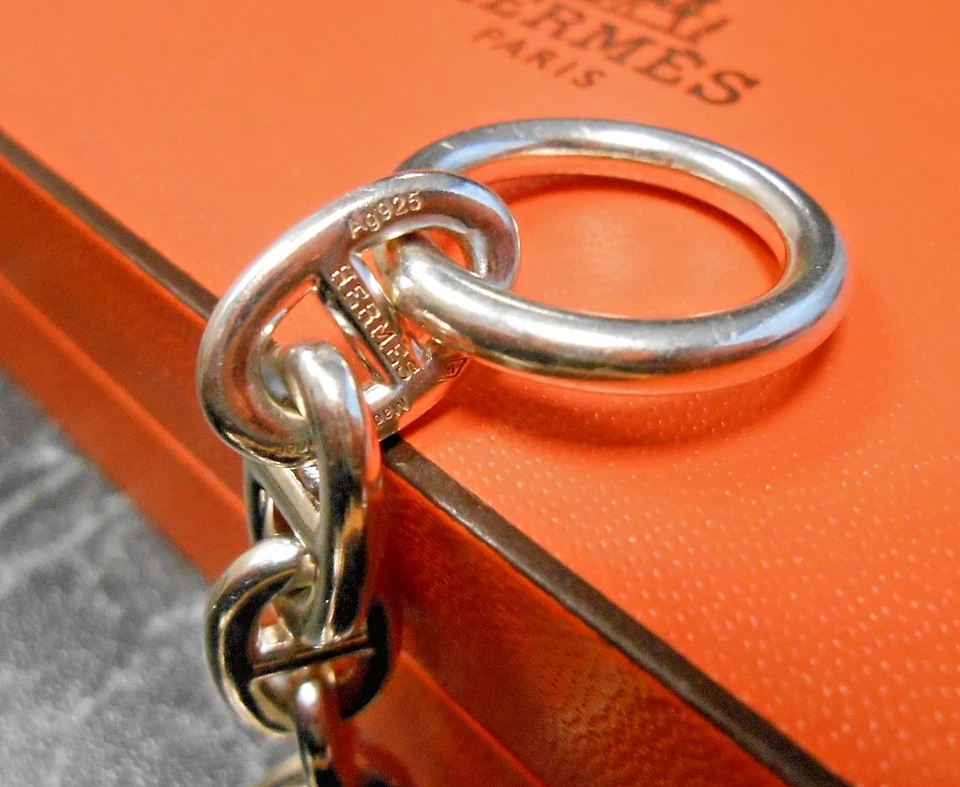 Bracelet maille Ancre HERMES en argent poinconné 925 - Photo 3/4