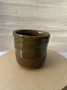Handmade Ceramic Cup-Tan &  Brown Glaze