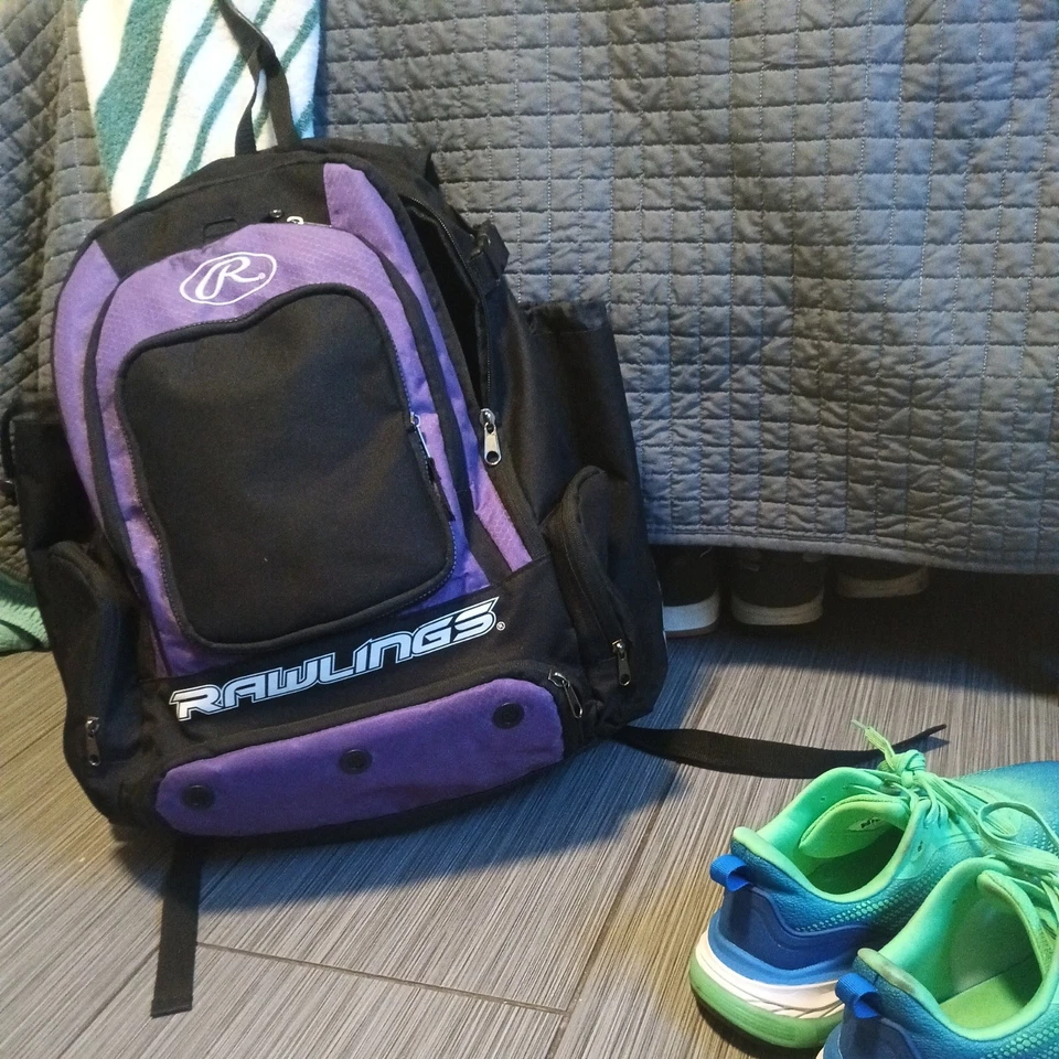 Mochila de béisbol Rawlings bolsa de equipo híbrido paquete deportivo atlético 2 bates Foto 4 de 4