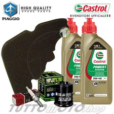 Tagliando PIAGGIO Liberty 200 2004-2009 Kit Olio Castrol SCOOTER Filtri Candela