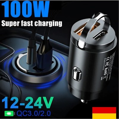 Zigarettenanzünder Dual USB 12/24V Auto LKW Ladegerät KFZ Adapter 3.1A Stecker
