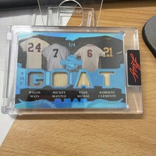 2025 Leaf Spectacular GOATs MANTLE, Mays, Clemente, MUSIAL Quad Relic #2/4 GU
