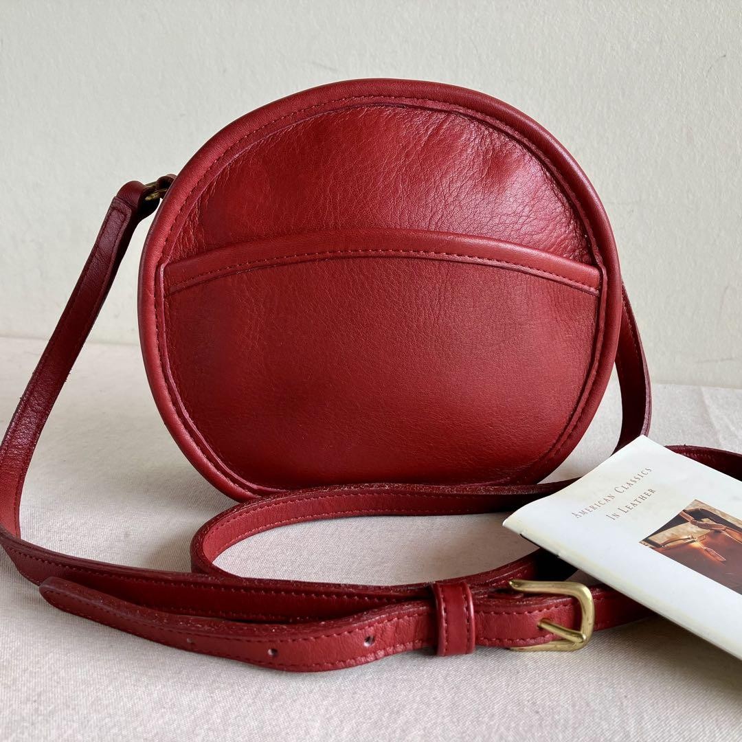 Vintage Coach Red Leather Crossbody Canteen Bag 16x13cm Excellent Condition