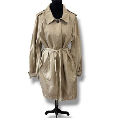 Marina Rinaldi Beige Belted Trenchcoat Raincoat Jacket Max Mara Italy Size 20