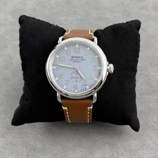 Shinola The Runwell blue slate Dial Tan Leather Strap Quartz Men's Watch 41mm