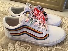 Nuevas Zapatillas de Lona VANS Old Skool PRIDE RAINBOW, BLANCAS, M6 W7.5