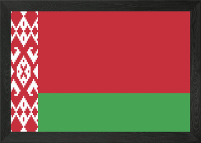 Gerahmtes Wandbild Weißrussland Flagge Poster Leinwanddruck Bild