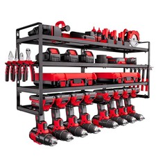 VEVOR Power Tool Organizer Wall Mount 4-Layer Tool Storage Rack 8 Drill Holders