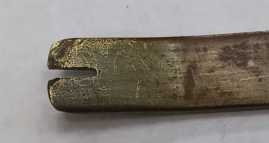 Antique Brass Container With Small Brass / Copper Pry-Bar, No Maker's Mark