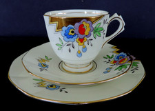 Art Deco / Vintage China Tea Set Trio.Plant Tuscan China. 3230A. VGC.
