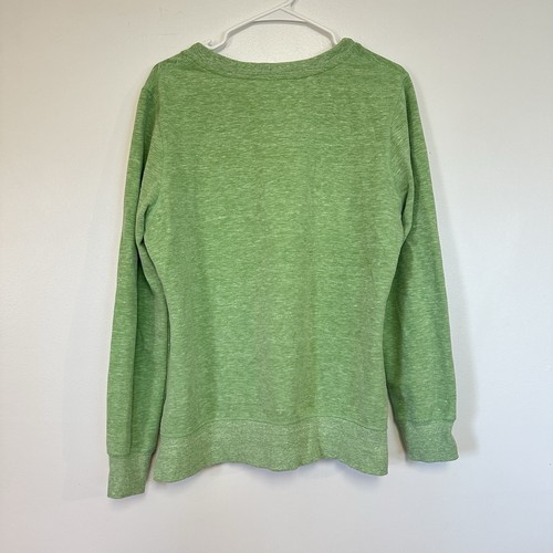 Green Tea Hoodie Womens L Heather Green Long Sleeve Sweatshirt Pocket Athleisure - Photo 2/4