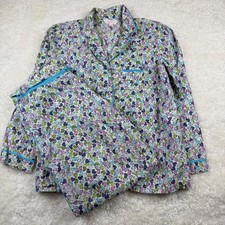 Victoria's Secret Pajama Set Womens Medium Multicolor Heart Print Cotton 2 Piece