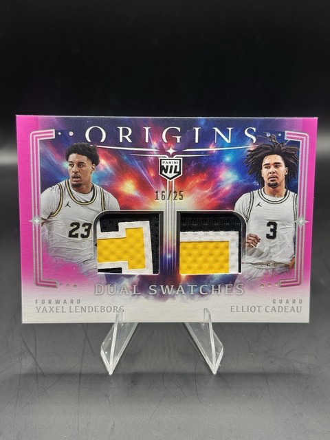 Michigan Dual Patch 2025/26 Yaxel Lendeborg Elliot Cadeau Origins Pink /25